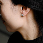 1.20 TCW Round Cut Moissanite Halo Stud Earrings in Gold 6