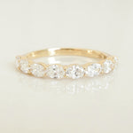 Stunning 0.4 TCW Oval Moissanite Stone Half Eternity Wedding Band 1