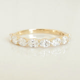 Stunning 0.4 TCW Oval Moissanite Stone Half Eternity Wedding Band 1