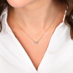 0.50 CT Round & Pear Moissanite Diamond Two Stone Pendant Necklace in Solid Gold 4