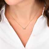 0.50 CT Round & Pear Moissanite Diamond Two Stone Pendant Necklace in Solid Gold 4