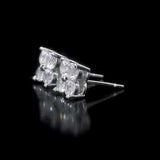Round Cut Cubic Zirconia in 925 Sterling Silver Earrings 4