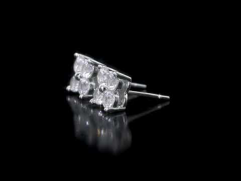 Round Cut Cubic Zirconia in 925 Sterling Silver Earrings 4