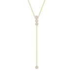 0.50 CT Round Moissanite Diamond Lariat Necklace in Solid Gold 2