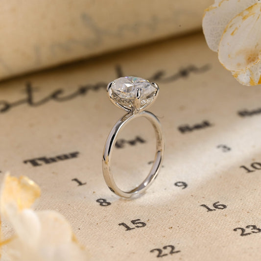 Stunning 1.0 CT Oval Moissanite Engagement Ring with Hidden Halo Design 2