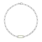 0.42 TCW Round Peridot Lab Made Diamond- August Birthstone Bracelet 9