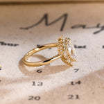 Stunning 1.0 CT Marquise Cut Engagement Ring with Ballerina Design