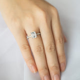Stunning 2 CT Emerald Moissanite Engagement Ring with Hidden Halo Design 10