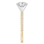 Stunning 1.0- 2.0 CT Round Moissanite Engagement Ring with Two Tone & Pave Design 4