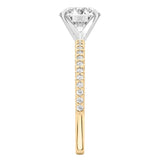 Stunning 1.0- 2.0 CT Round Moissanite Engagement Ring with Two Tone & Pave Design 4