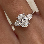 Stunning 1.0 CT Oval Moissanite Engagement Ring with Three Stone Design 4