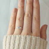 Stunning 1 CT Round Moissanite Engagement Ring With Three Stone Design 8