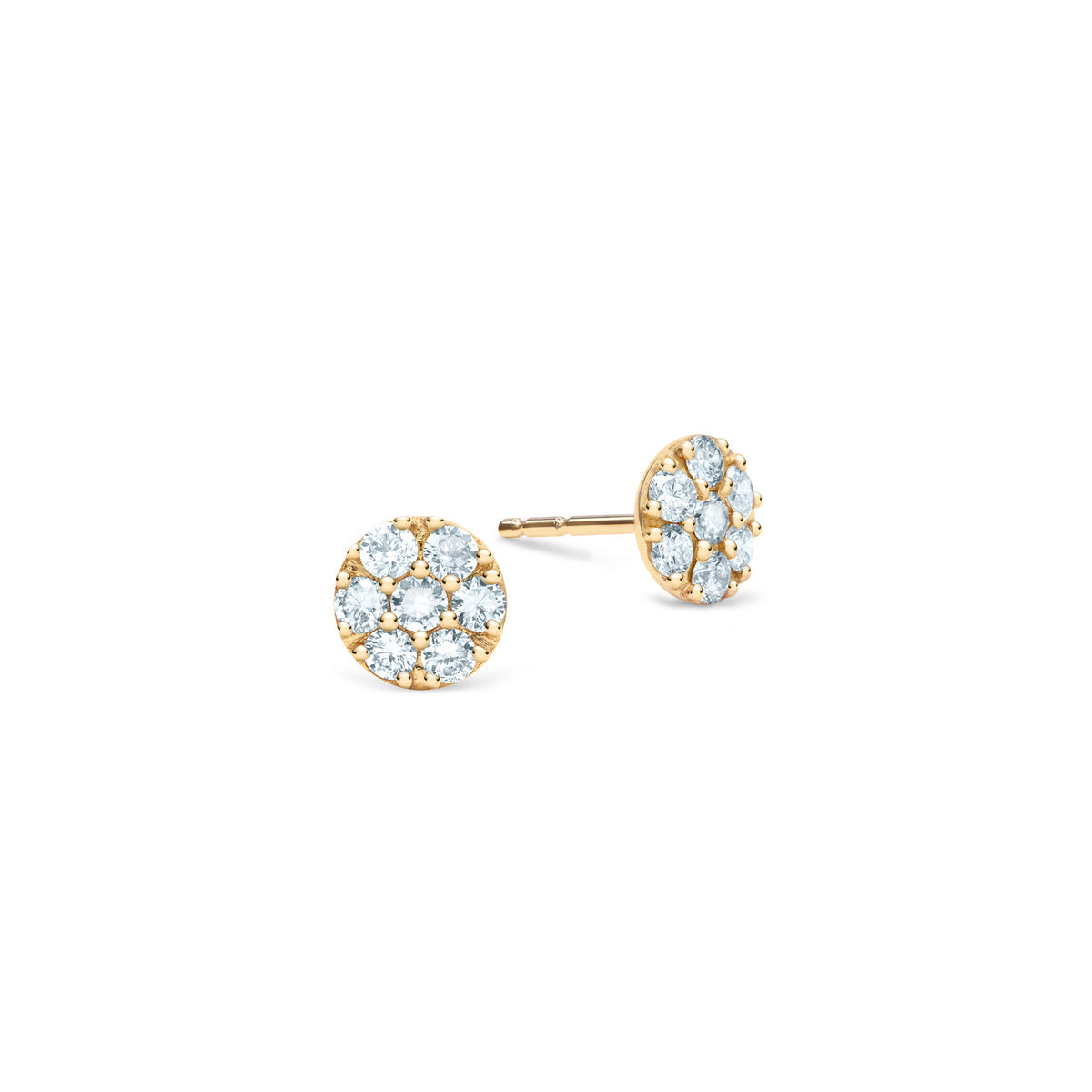0.84 TCW Round Aquamarine Lab Made Diamond- March Birthstone Studs 1