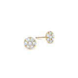 0.84 TCW Round Aquamarine Lab Made Diamond- March Birthstone Studs 1