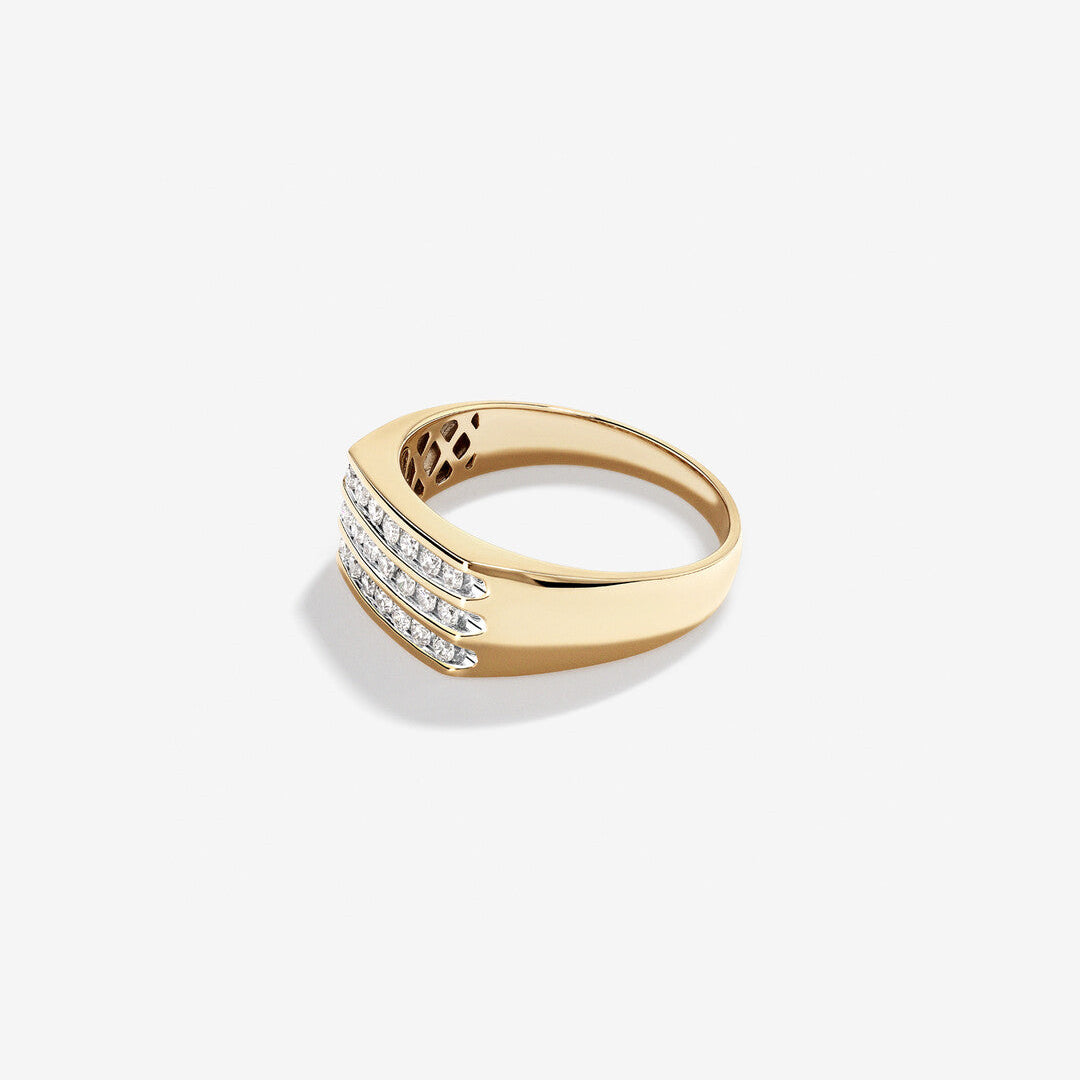 0.54 CT Round  Moissanite Channel Set Men's Wedding Band in Solid Gold 2
