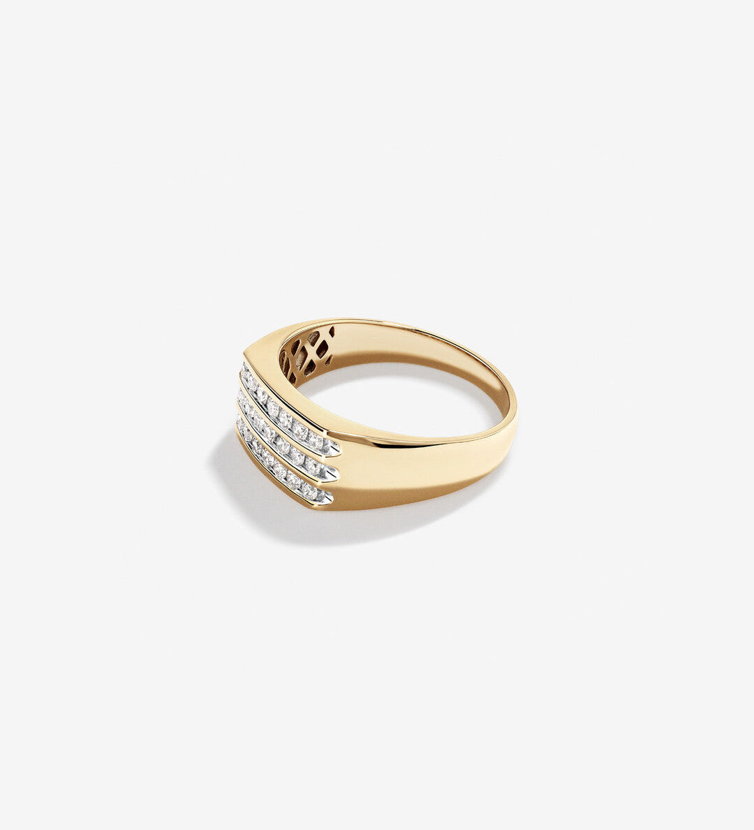 0.54 CT Round  Moissanite Channel Set Men's Wedding Band in Solid Gold 2