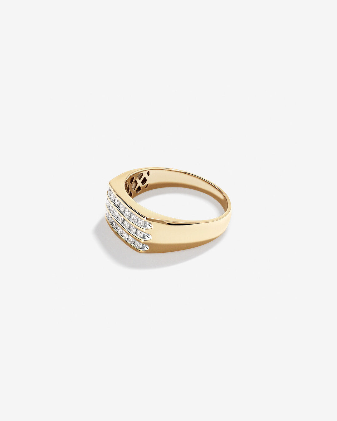 0.54 CT Round  Moissanite Channel Set Men's Wedding Band in Solid Gold 2