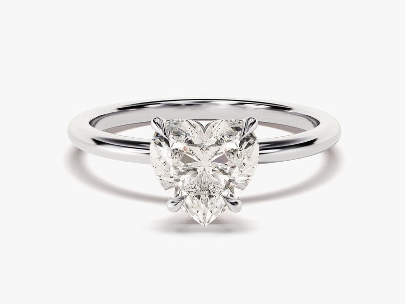 Stunning 1.5 CT Heart Moissanite Engagement Ring with Solitaire Design 4
