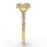 Stunning 2.11 CT Oval Moissanite Engagement Ring with Hidden Halo Halo & Pave Design 3