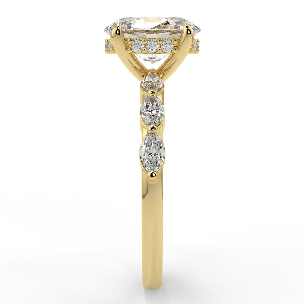 Stunning 2.11 CT Oval Moissanite Engagement Ring with Hidden Halo Halo & Pave Design 3