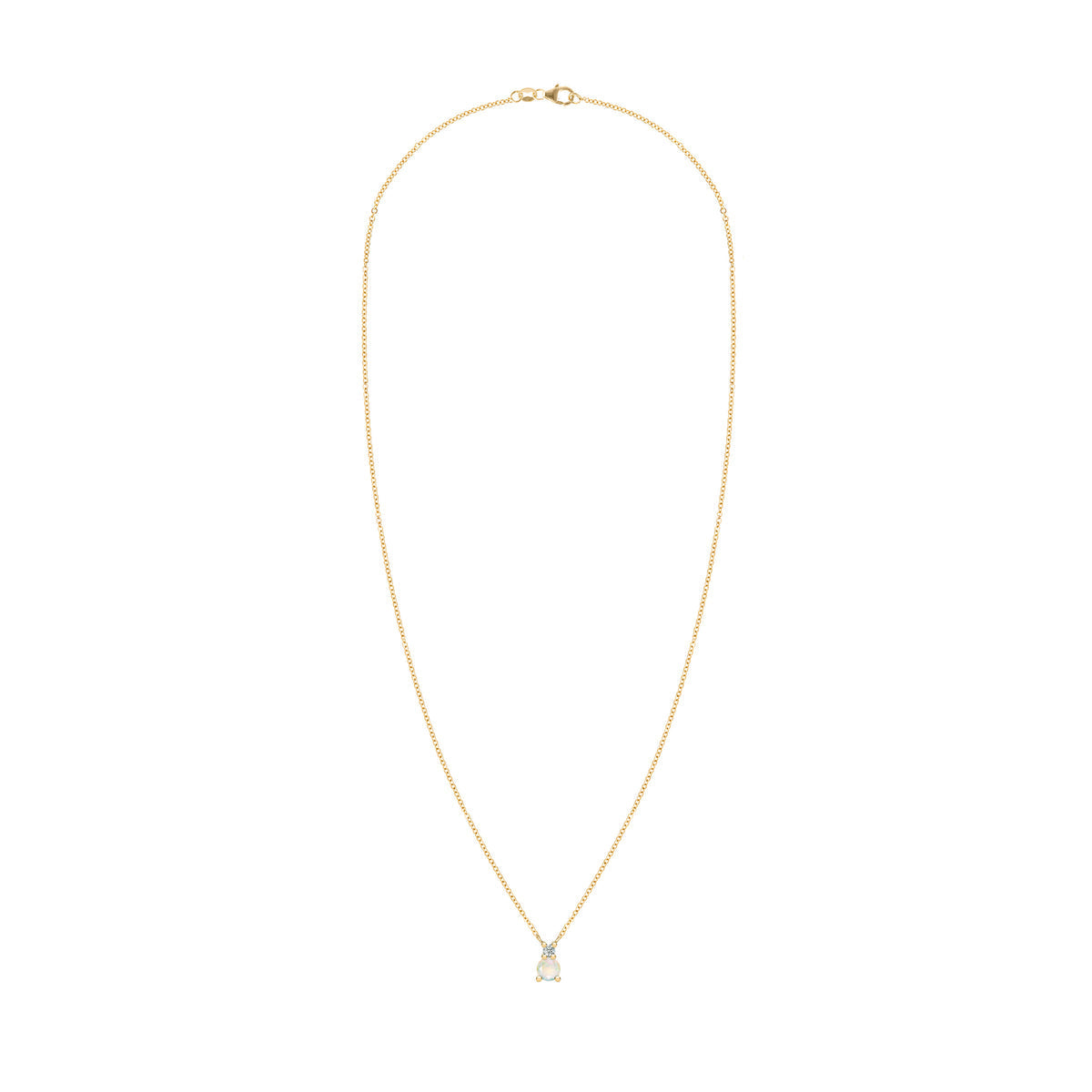 0.41 TCW Round Opal Lab Made Diamond- October Birthstone Necklace 4