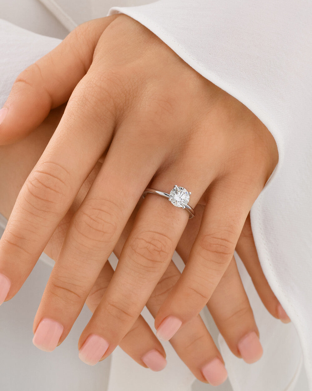 Stunning 1.25 CT Round Moissanite Engagement Ring Solitaire Design 4