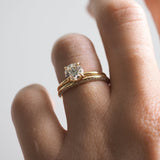 Stunning 0.2 TCW Round Moissanite Stones Knife Edge Wedding Bands 3