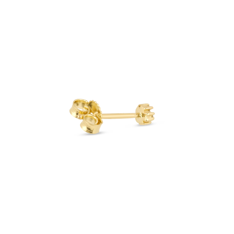 0.30 TCW Round Cut Moissanite Tiny Flower Stud Earrings in Gold 2