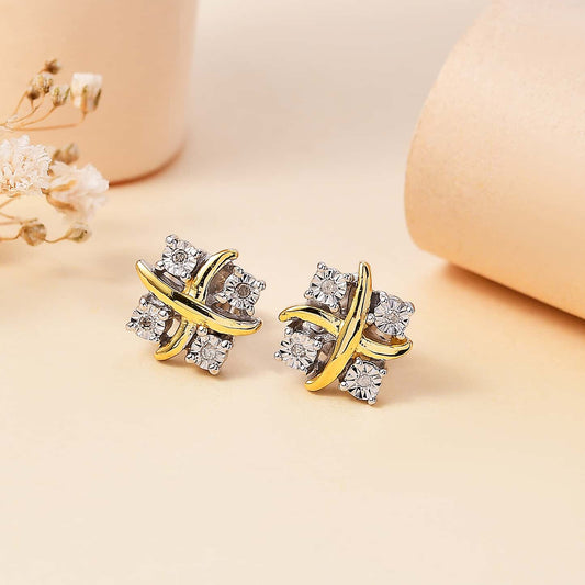 Round Cut Cubic Zirconia in 925 Sterling Silver Earrings 2