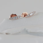0.15 TCW Baguette & Round Cut Moissanite Stud Earrings