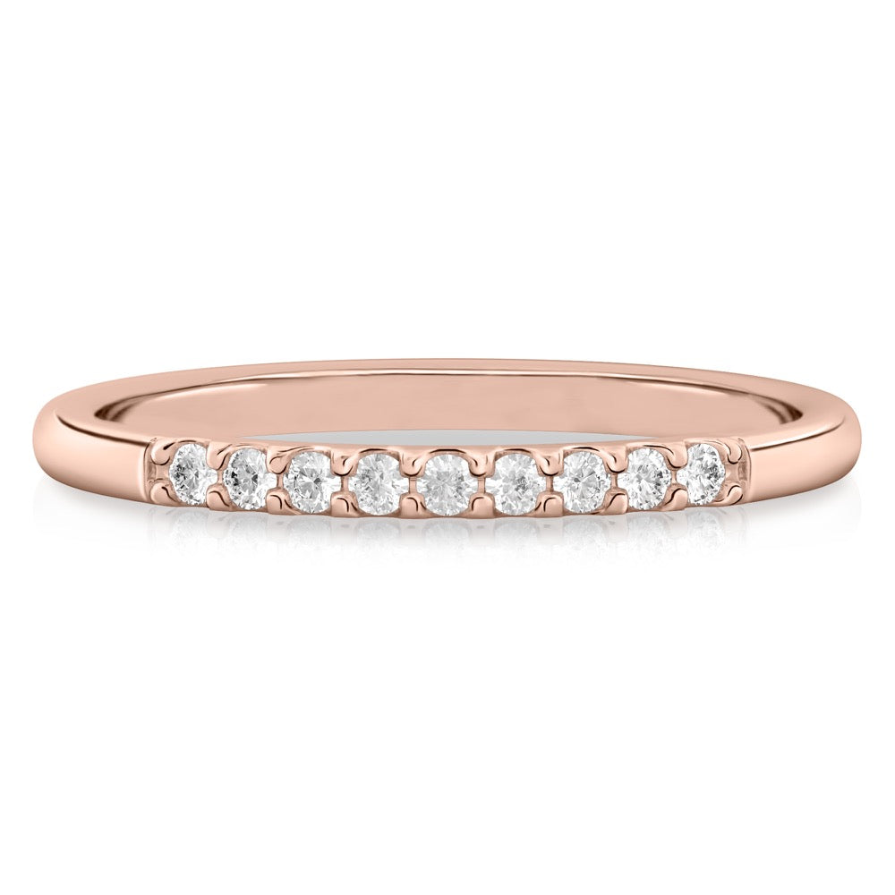 Stunning 0.10 TCW Round Moissanite Stones Half Eternity Wedding Bands 7