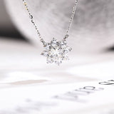 0.50 TCW Round Moissanite Diamond Halo Pendant Necklace in Solid Gold 5