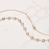 0.25 CT Round Aquamarine Lab Made Diamond- March Birthstone Bracelet 5