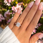Stunning 3.75 CT Radiant Moissanite Engagement Ring with Pave Design 6