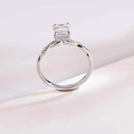 Stunning 1.0 - 2.0 CT Emerald Moissanite Engagement Ring with Hidden Halo Design 4