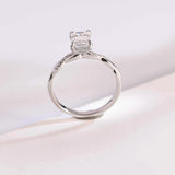 Stunning 1.0 - 2.0 CT Emerald Moissanite Engagement Ring with Hidden Halo Design 4