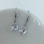 Round Cut Cubic Zirconia in 925 Sterling Silver Earrings 6