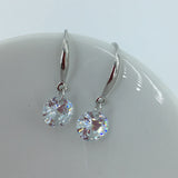 Round Cut Cubic Zirconia in 925 Sterling Silver Earrings 6