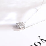 0.50 TCW Round Moissanite Diamond Halo Pendant Necklace in Solid Gold 3