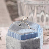 Stunning 3.0 CT Round Moissanite Engagement Ring with Hidden Halo Design 8