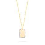 0.10 CT Round Moissanite Diamond Dog Tag Pendant Necklace in Solid Gold 2