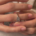 Stunning 0.7 CT Emerald Moissanite Stones Three Stones Engagement Ring 7