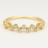 Stunning 0.20 CT Round Cut Moissanite Stones Cluster Wedding Bands 1