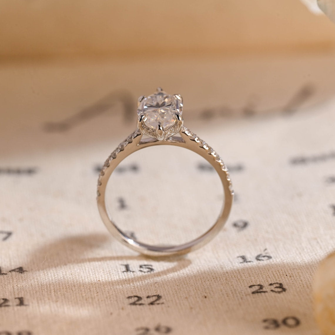 Stunning 3.0 CT Marquise Cut Moissanite Engagement Ring with Hidden Halo & Pave Design 5