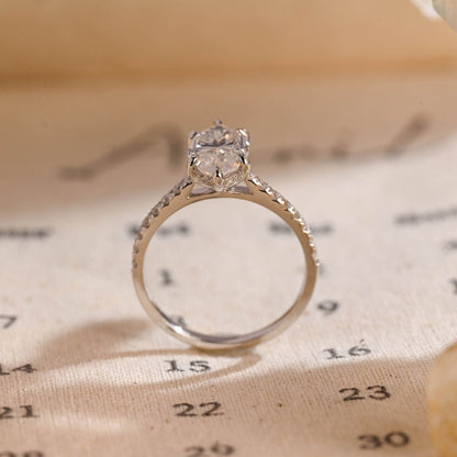 Stunning 3.0 CT Marquise Cut Moissanite Engagement Ring with Hidden Halo & Pave Design 5
