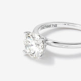 Stunning 2.0 CT Round Moissanite Solitaire Design Engagement Ring 3
