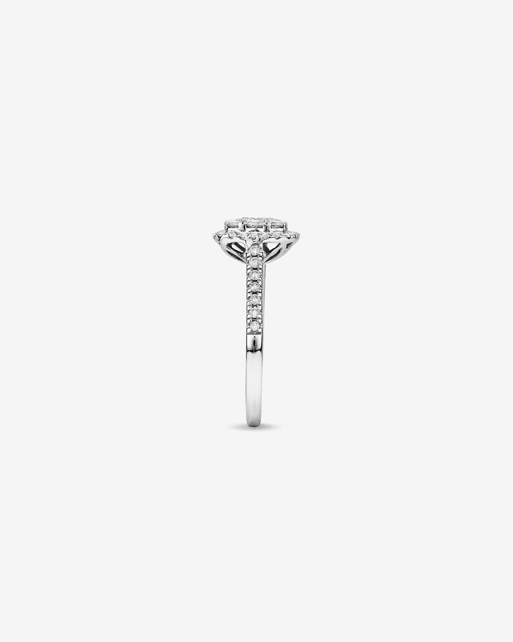 Stunning 0.73 TCW Round Moissanite Engagement Ring With Cluster Design 3