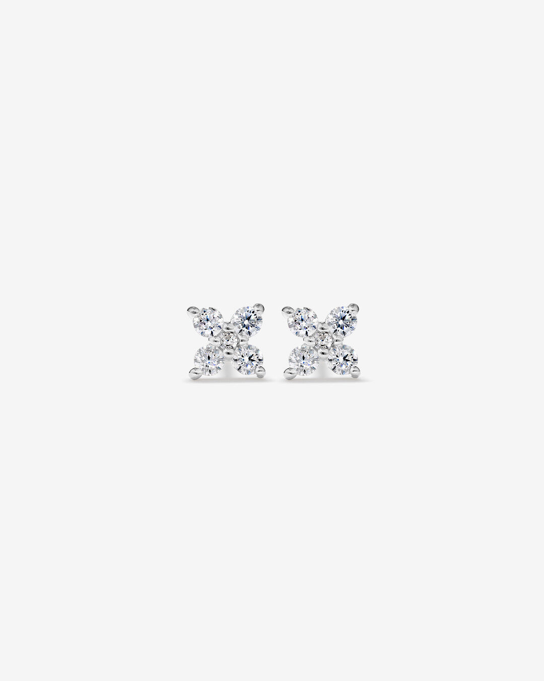 Round Cut Cubic Zirconia in 925 Sterling Silver Earrings 2