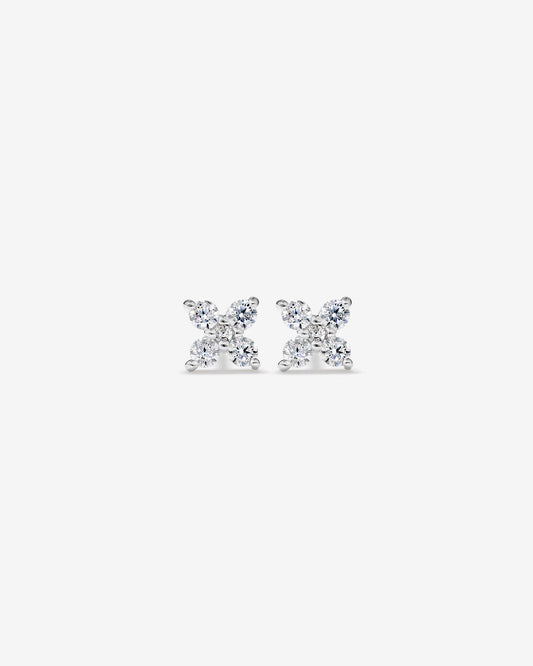 Round Cut Cubic Zirconia in 925 Sterling Silver Earrings 2