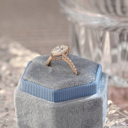 Stunning 3.0 CT Pear Moissanite Engagement Ring with Pave Design 5
